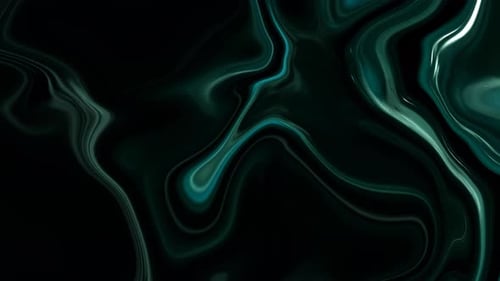 Abstract Fluid Dark Teal Green Liquid Swirl Background Loop