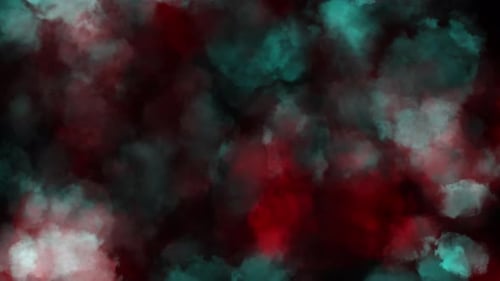 Bunte, geschwollene Rauchwolken auf einem isolierten schwarzen Hintergrund
