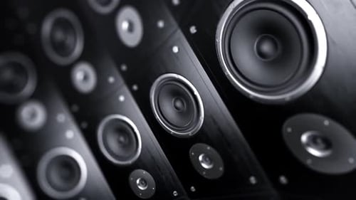 Pulsating Audio Speakers Abstract Background Animation