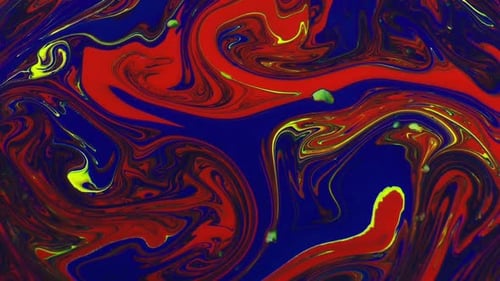 Abstract Psychedelic Liquid Paint Splashing Swirl Colour Mix Art Design