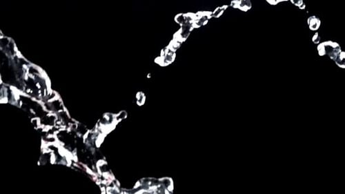 Water Splash on Black Background in Closeup