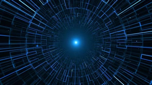HD Sci Fi Tunnel Flight | Abstract Futuristic Technology Loop Motion Background