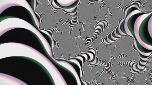 Psychedelische Schwarzweiß-Spot-Bewegung in abstrakter Hintergrundanimation und neuer einzigartiger Kunst