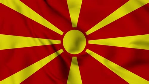 Realistic Waving Flag of North Macedonia