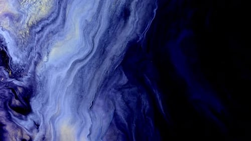 Abstract Blue and Gold Fluid Swirls