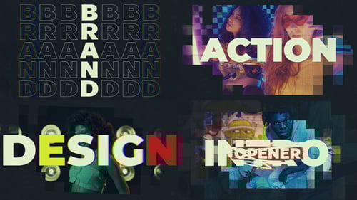 Dynamic Glitch Text Opener with Pixel Transitions