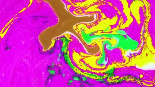 Abstract Fluid Art with Vibrant Pink and Green
