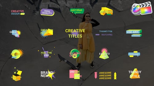 Dynamic Animated Titles with Colorful Geometric Shapes