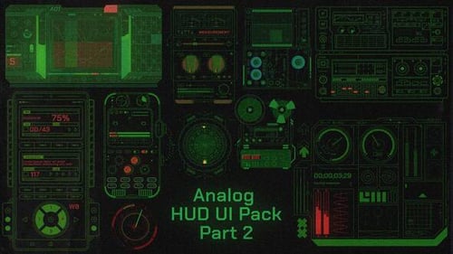 Animated Analog HUD UI Elements for Sci-Fi Technology Projects