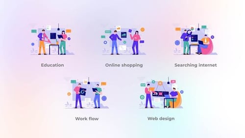 Animated Business Analysis Flat Design Concepts