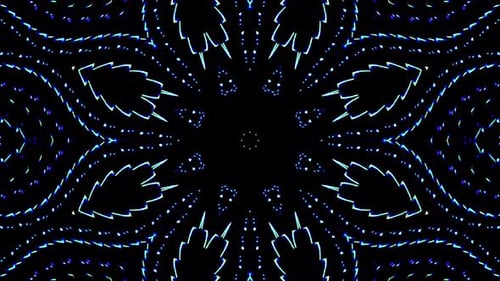 abstract light governing full color, kaleidoscope, blue background