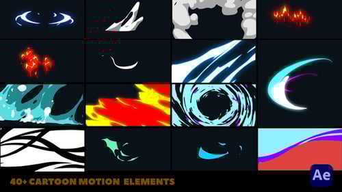 Dynamic Cartoon FX Motion Graphics Elements Pack