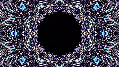 animierte runde Form mehrfarbiger blinkender Lichter auf schwarzem Hintergrund