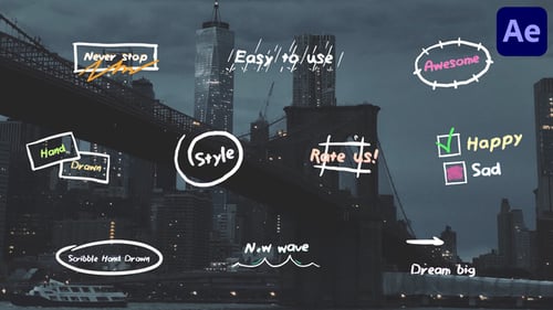 Dynamic Scribble Hand-Drawn Titles and Motion Graphics