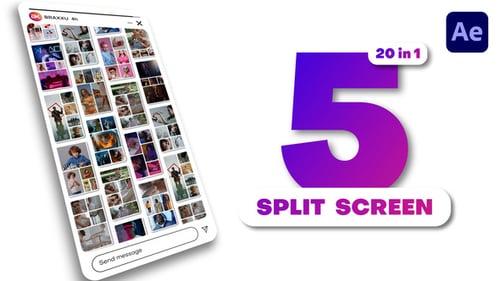 Dynamic Vertical Split Screen Photo Video Grid Template