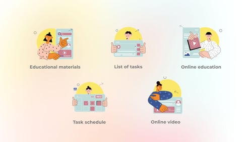 Online Education - Big Hands Flat Concepts