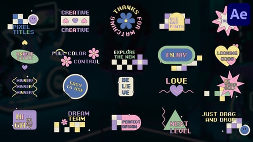 Pixel Colorful Creative Titles for After Effects