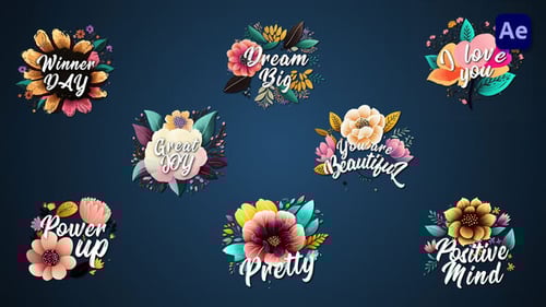 Animated Floral Titles with Elegant Lettering for Video