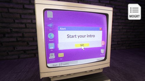 Old Computer Glitch Logo Intro - MOGRT