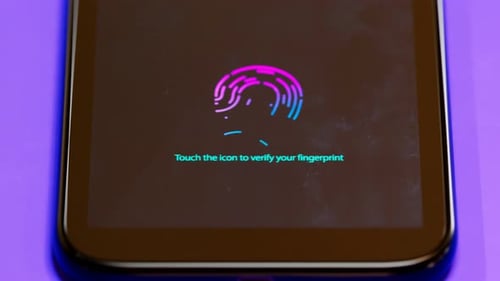 Glowing Biometric Fingerprint Animation for Verification