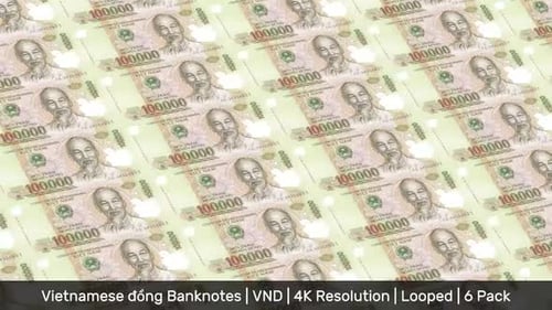 Vietnam Banknotes Money / Vietnamese đồng / Currency ₫ / VND/ | 6 Pack | - 4K