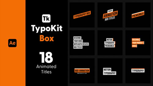 Typography Kit Box Titles for After Effects - Box Style Text Motion Titles Pack