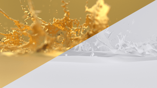 Spritzboden in Gold und Weiß
