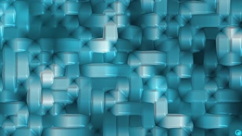 Abstract Fluid Blue Blocks Seamless Loop Background