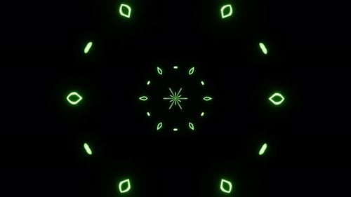 Flor abstracta de neón verde VJ Loop