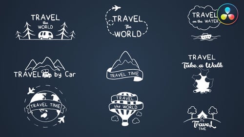 Animated Hand-Drawn Travel Titles Pack