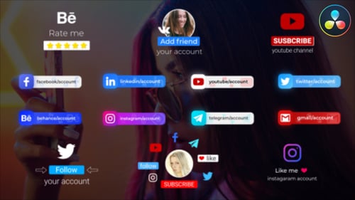 Suscriptores en redes sociales de DaVinci Resolve