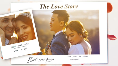 Elegant Wedding Photo Slideshow with Romantic Cursive Text Overlay