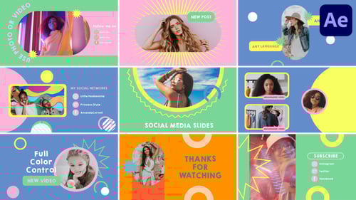 Colorful Social Media Slides for Digital Content Creators