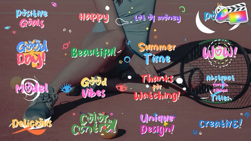 Abstract Cartoon Colorful Titles for FCPX