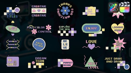 Pixelated Colorful Creative Titles and Lower Thirds