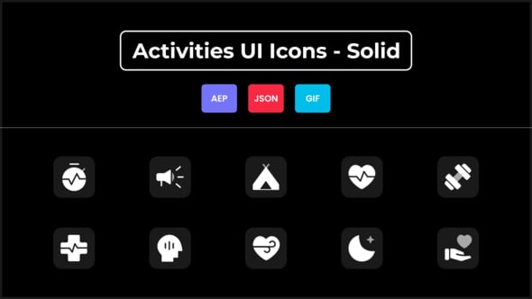 Animated Solid Icon Pack for User Interface Design, Elements ft ...