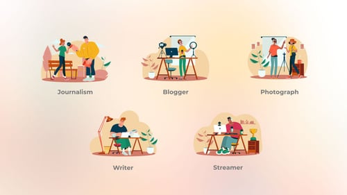 Animated Character Illustrations for Diverse Professional Concepts