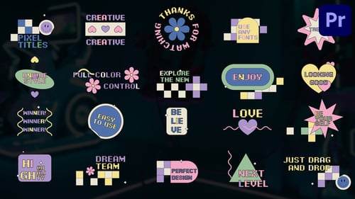 Pixel Colorful Creative Titles for Premiere Pro