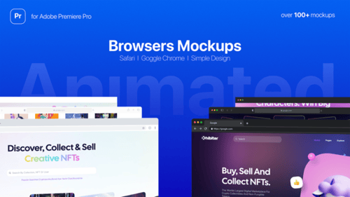 Animated Web Browsers Mockups l MOGRT for Premiere Pro