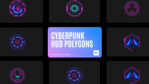 Cyberpunk HUD Polygons for Premiere Pro