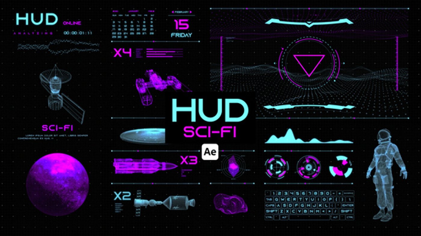 HUD Sci-Fi for After Effects, Infographics ft. sci fi title & sci-fi ...