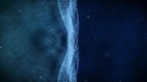 Dynamic Blue Particle Wave Abstract Background Animation