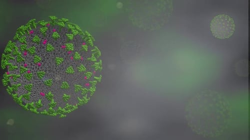 Microscopic Rotating 3D Virus Medical Background Animation