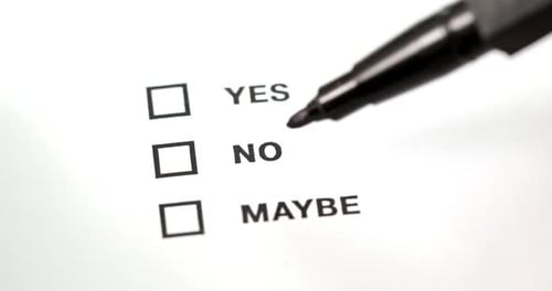 Check box of yes no maybe