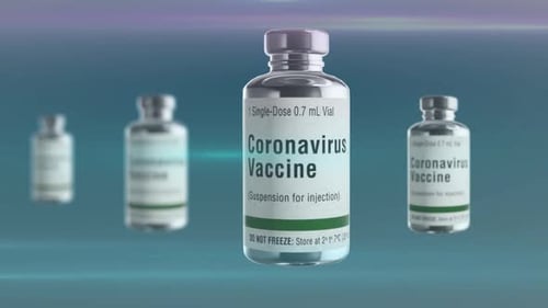 Coronavirus Vaccine Vials Rotating Animation