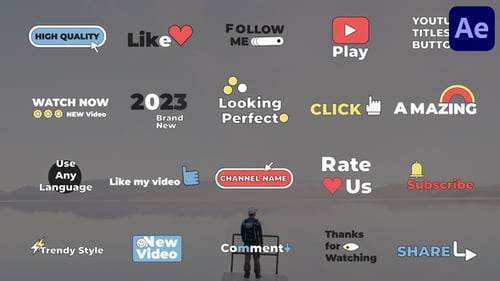Youtube Titles Buttons for After Effects