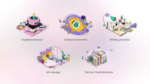 Server Maintenance - Isometric Illustration