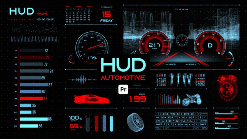 Futuristic Automotive HUD Infographics, Infographics ft. hud & anatomy ...