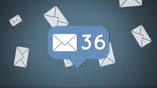 Animated Email Message Counter Notification for Digital Communication