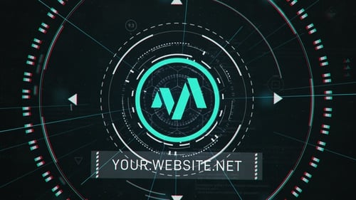 Dynamic HUD Tech Logo Intro with Glitch Effects